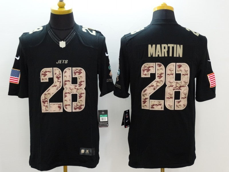 Men's New York Jets Curtis Martin #28 Black Game Player jersey