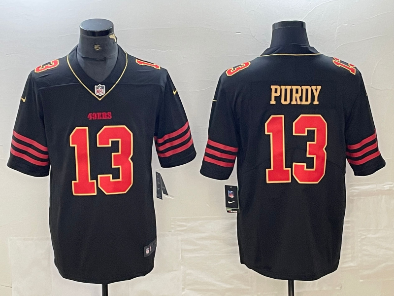 Men's San Francisco 49ers Brock Purdy #13 Black Player Game jersey