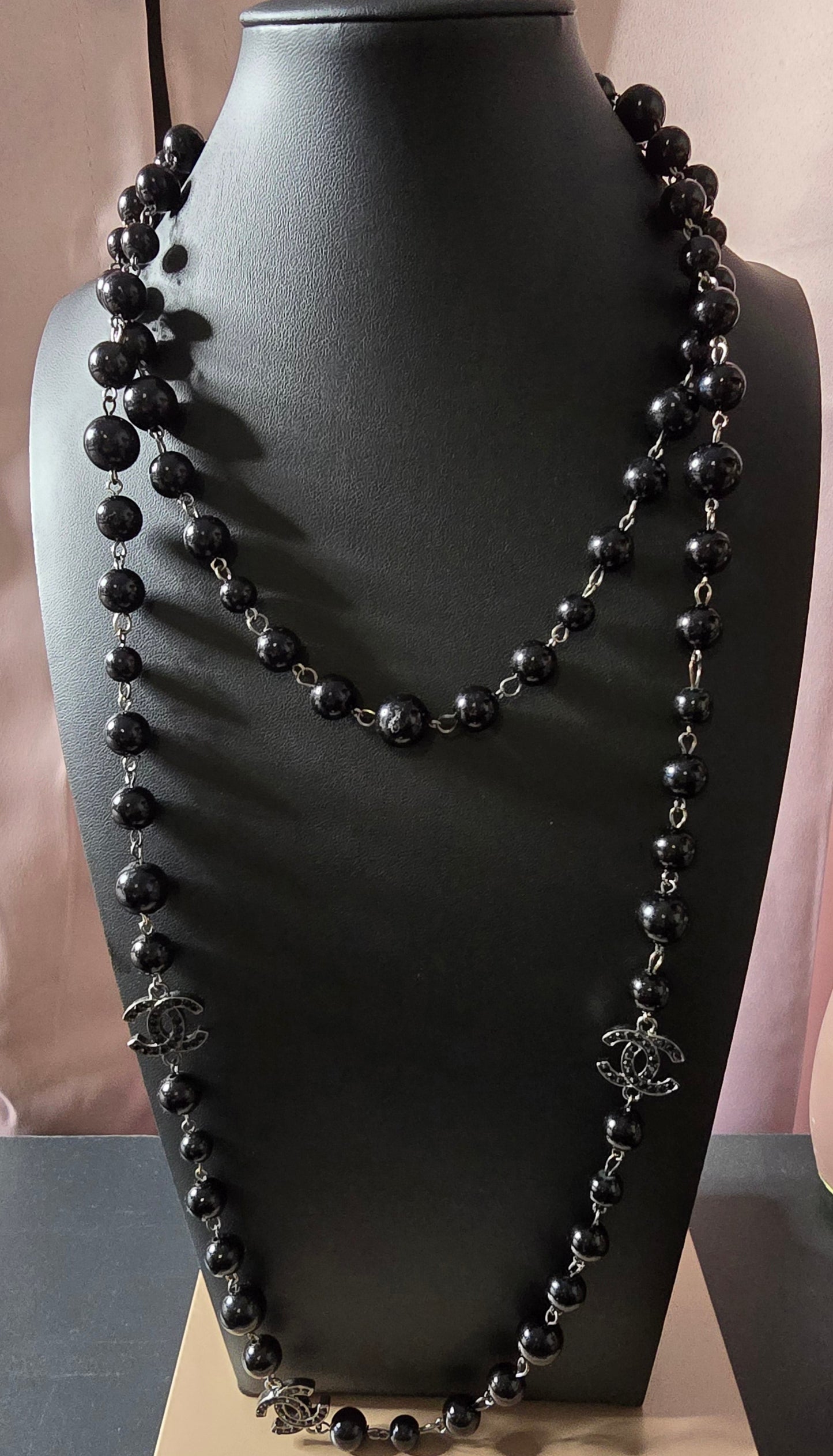 Double Strand Black CC Pearls