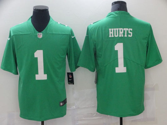 Men's Philadelphia Eagles Jalen Hurts #1 Green Game jersey
