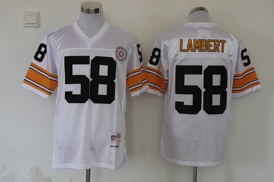 Men's Pittsburgh Steelers Jack Lambert Mitchell & Ness White Legacy Replica jersey