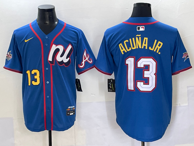 Men's National League Ronald Acuna Jr. #13 Blue 2025 All-Star Edition Limited Player Jersey
