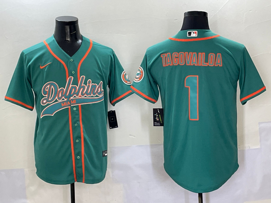 Men's Miami Dolphins Tua Tagovailoa #1 Aqua Game Jersey
