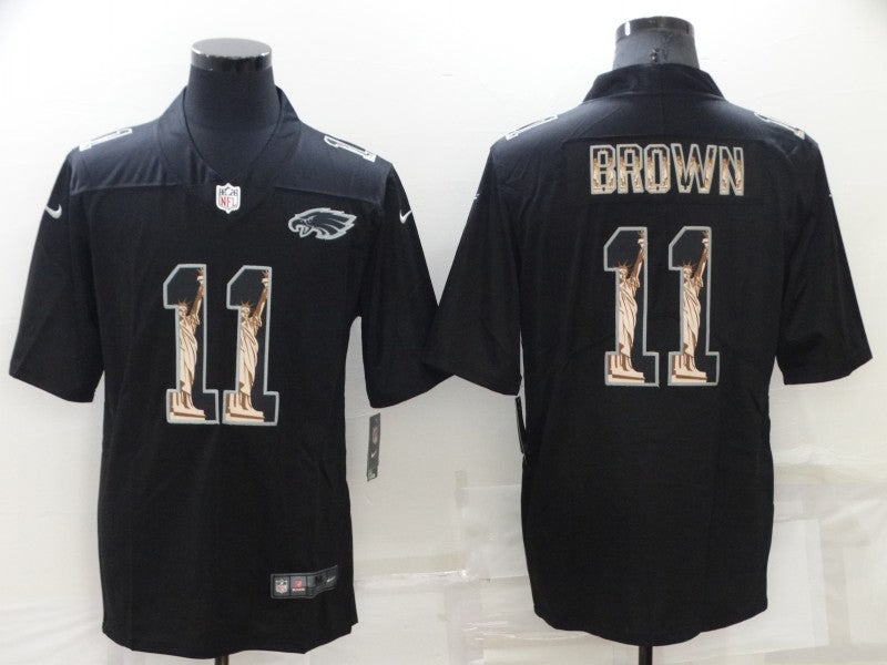 Men's Philadelphia Eagles #11 A.J. Brown Black Game Player jersey