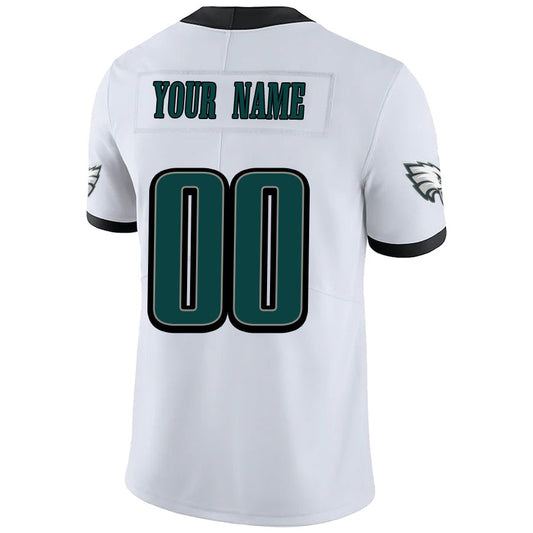 Custom P.Eagles White Vapor Game Jersey -Stitched American Football Jerseys