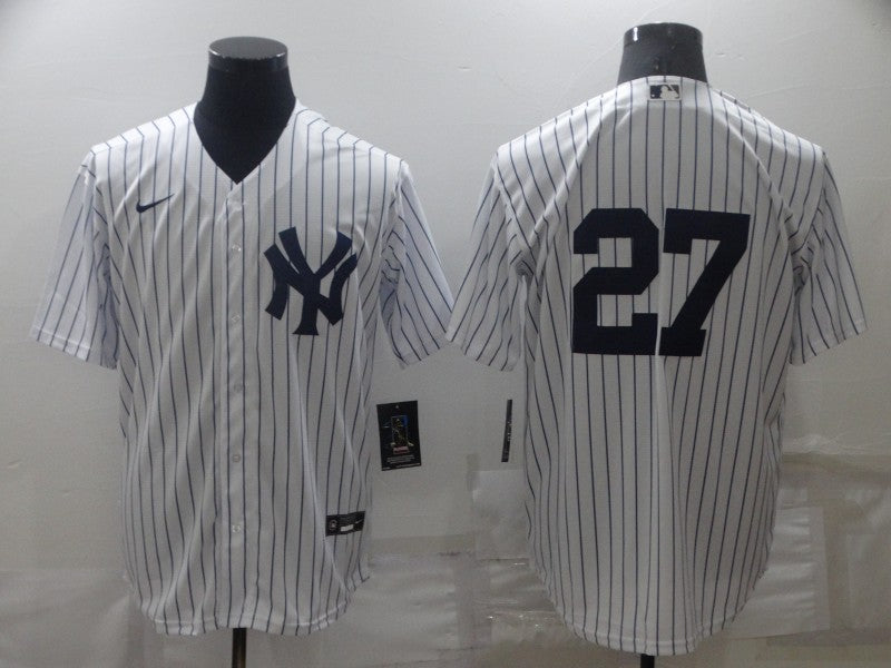 Men's New York Yankees Giancarlo Stanton #27 White Replica Player Name jersey