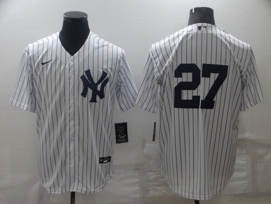 Men's New York Yankees Giancarlo Stanton #27 White Replica Player Name jersey