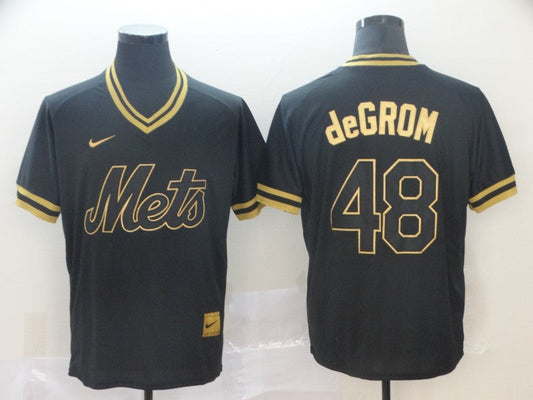 Men's New York Mets Jacob deGrom #48 Black Stitched jersey