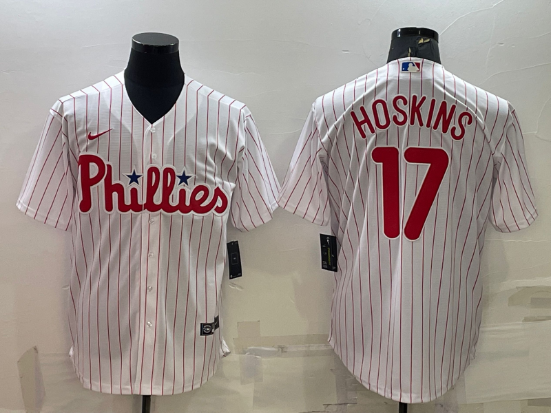 Men's Philadelphia Phillies Rhys Hoskins #17 White Home Replica Player jersey
