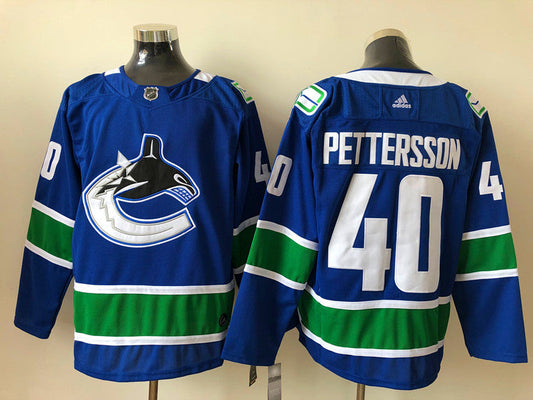 Men's Vancouver Canucks Elias Pettersson #40 Blue Authentic Home Player jersey