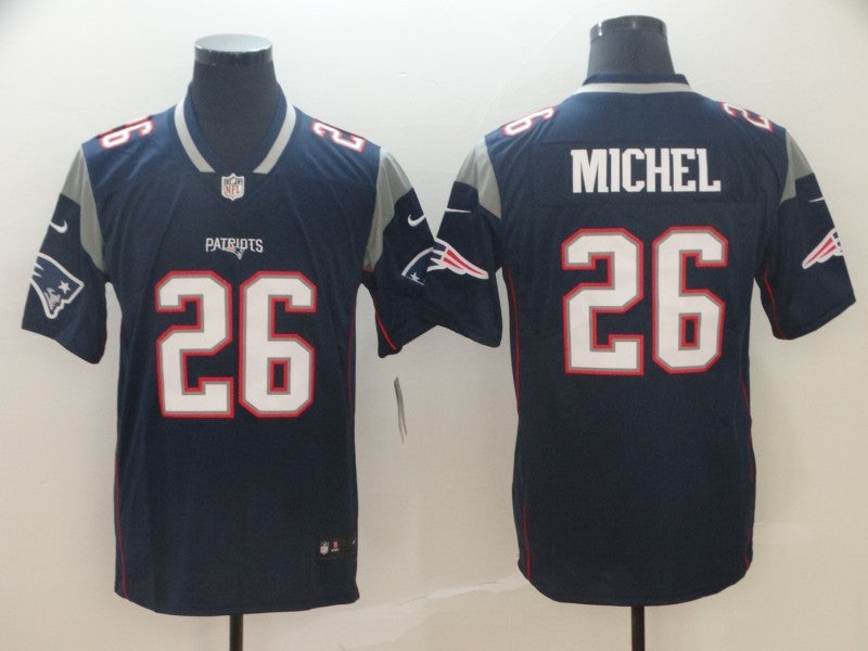 Men's New England Patriots Sony Michel #26 Navy Game jersey