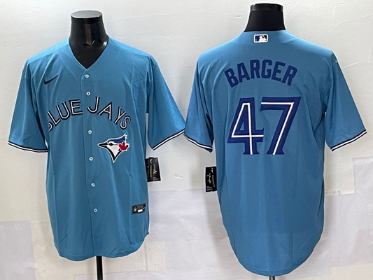 Men's Toronto Blue Jays Addison Barger #47 Powder Blue Replica Player Jersey