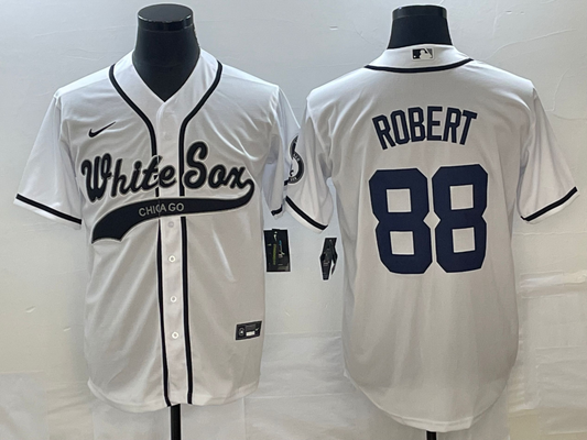 Men's Chicago White Sox Luis Robert #88 White Replica Player jersey Joint Edition