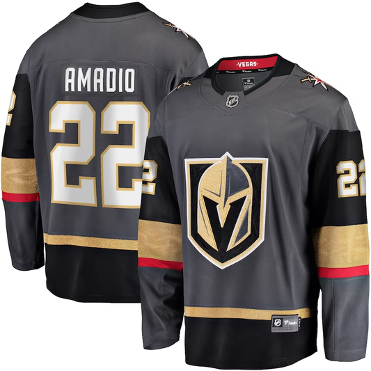 Men's Vegas Golden Knights Michael Amadio #22 Gray Alternate Breakaway Player jersey