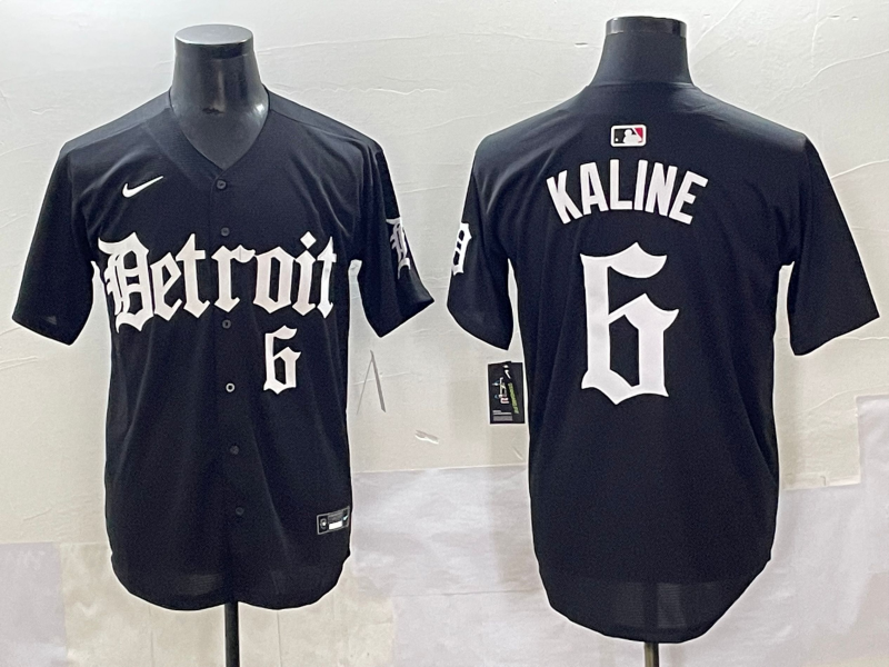 Men's Detroit Tigers Al Kaline #6 Black Limited Player Jersey