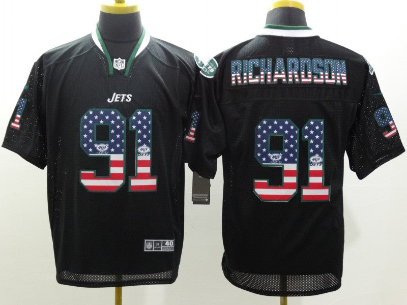 Men's New York Jets Sheldon Richardson #91 Black Game jersey