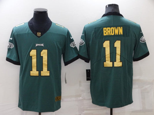 Men's Philadelphia Eagles A.J. Brown #11 Midnight Green Game jersey