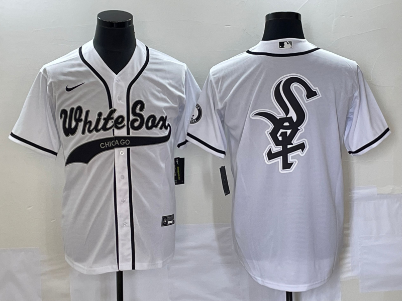 Men's Chicago White Sox White Replica Team jersey Joint Edition