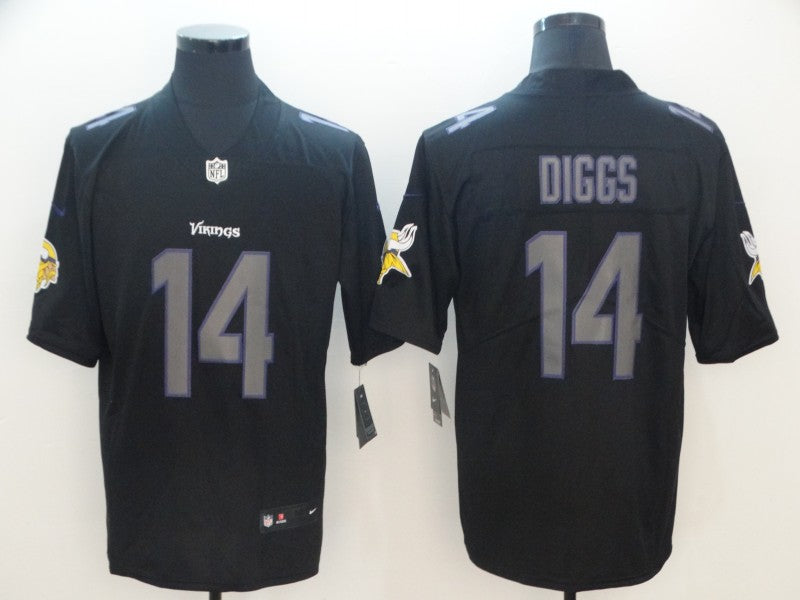 Men's Minnesota Vikings Stefon Diggs #14 Black Game jersey