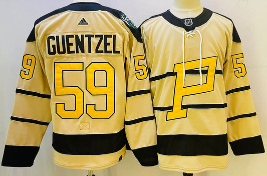 Men's Pittsburgh Penguins Jake Guentzel #59 Yellow Game jersey