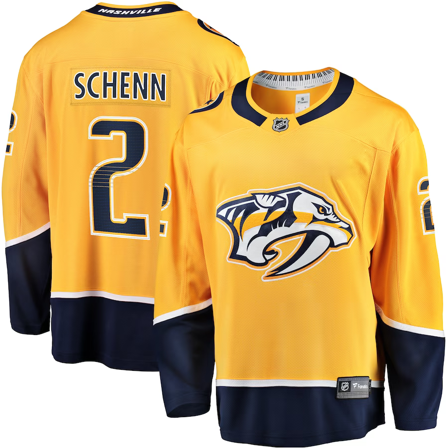 Men's Nashville Predators Luke Schenn #2 Gold Home Breakaway jersey