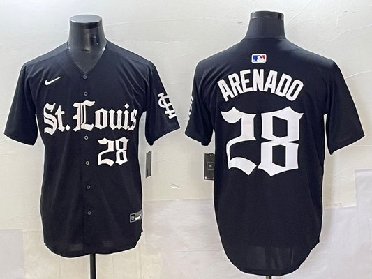 Men's St. Louis Cardinals Nolan Arenado #28 Black Game Player Jersey