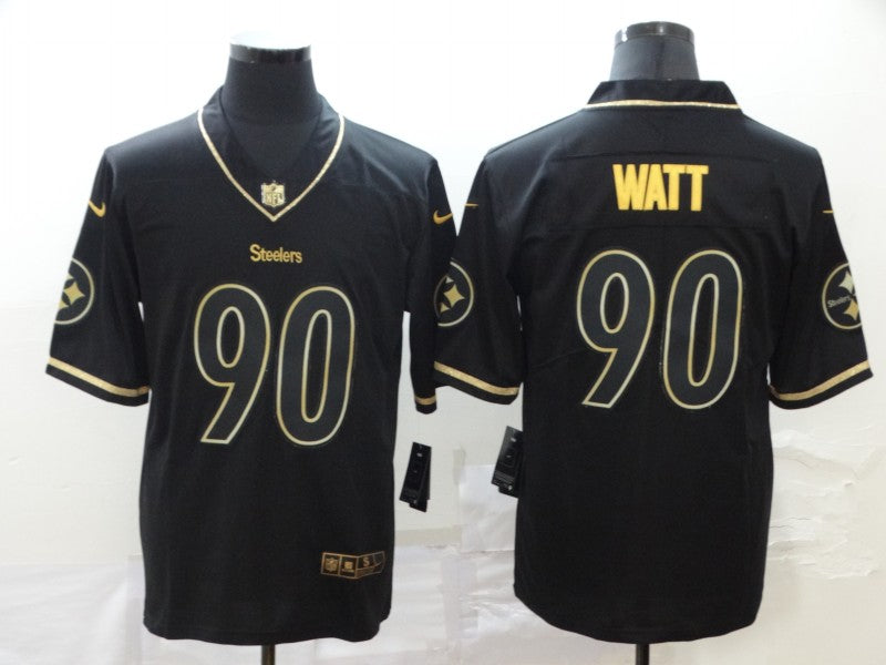 Men's Pittsburgh Steelers #90 T.J. Watt Black Authentic Player jersey