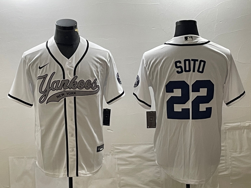 Men's New York Yankees Juan Soto #22 White Player jersey Joint Edition