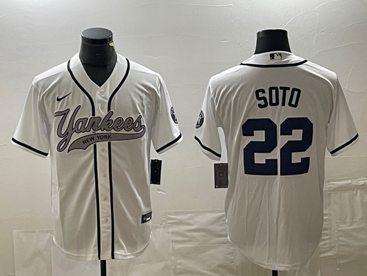 Men's New York Yankees Juan Soto #22 White Player jersey Joint Edition