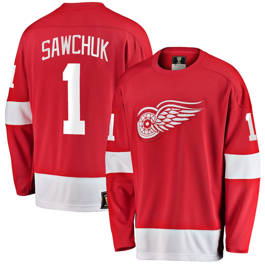 Men's Detroit Red Wings Terry Sawchuk #1 Red Premier Breakaway Retired Player jersey
