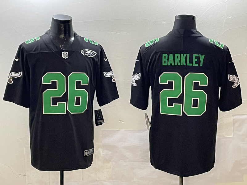 Men's Philadelphia Eagles Saquon Barkley #26 Black Alternate Game Player jersey