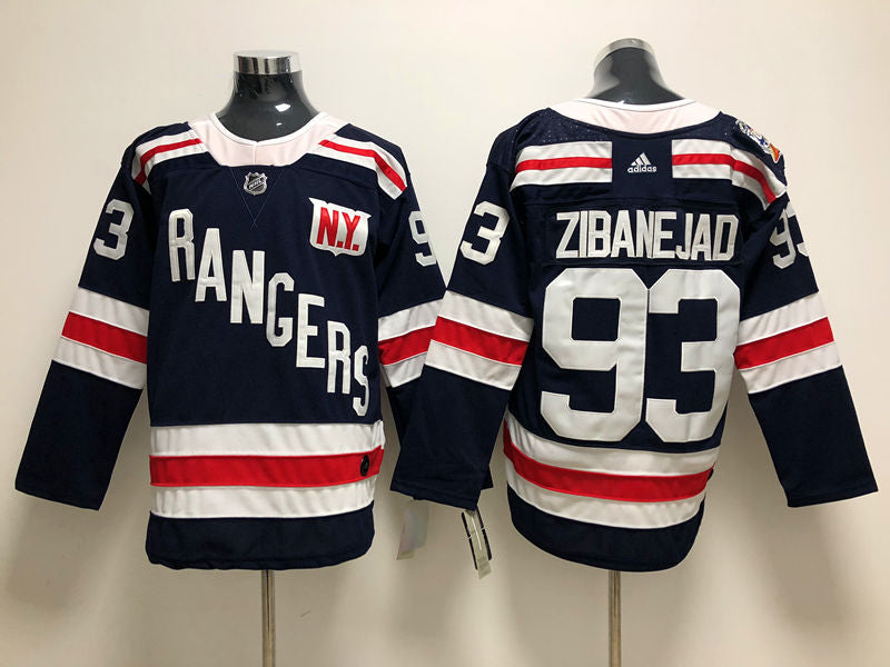 Men's New York Rangers Mika Zibanejad #93 Navy Player jersey