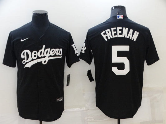 Men's Los Angeles Dodgers Freddie Freeman #5 Black Replica Baseball jersey