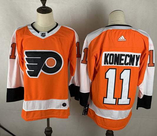 Men's Philadelphia Flyers Travis Konecny #11 Orange Player jersey