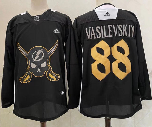 Men's Tampa Bay Lightning Andrei Vasilevskiy #88 Black Player Game jersey