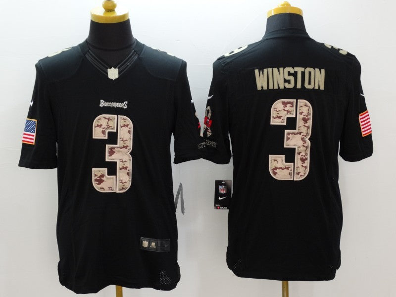 Men's Tampa Bay Buccaneers Jameis Winston #3 Black Authentic Game jersey