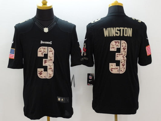 Men's Tampa Bay Buccaneers Jameis Winston #3 Black Authentic Game jersey