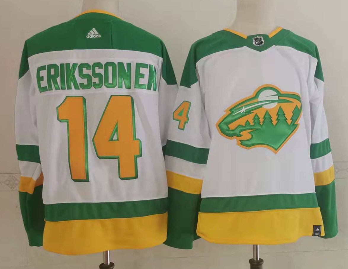 Men's Minnesota Wild Joel Eriksson Ek #14 White Breakaway Player jersey