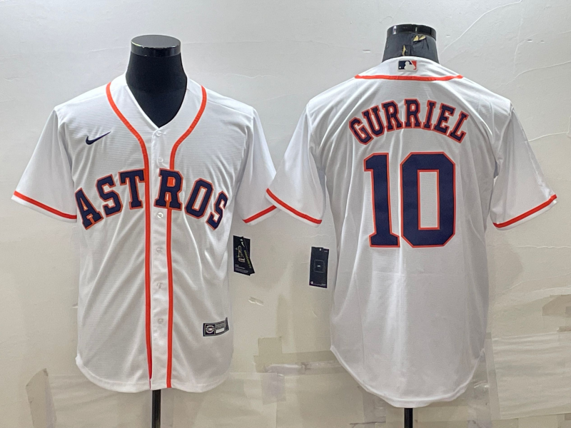 Men's Houston Astros Yuli Gurriel #10 White Home Replica Player jersey