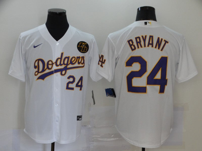 Men's Los Angeles Dodgers Kobe Bryant #24 White Replica Player jersey