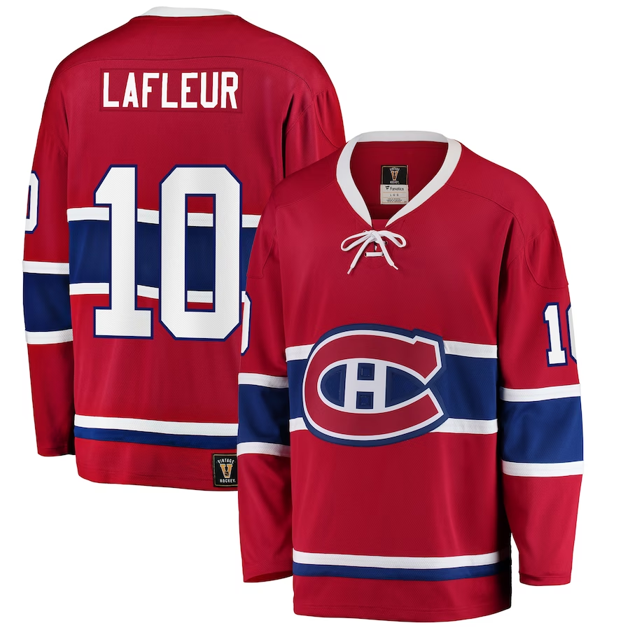 Men's Montreal Canadiens Guy Lafleur #10 Red Player Game jersey
