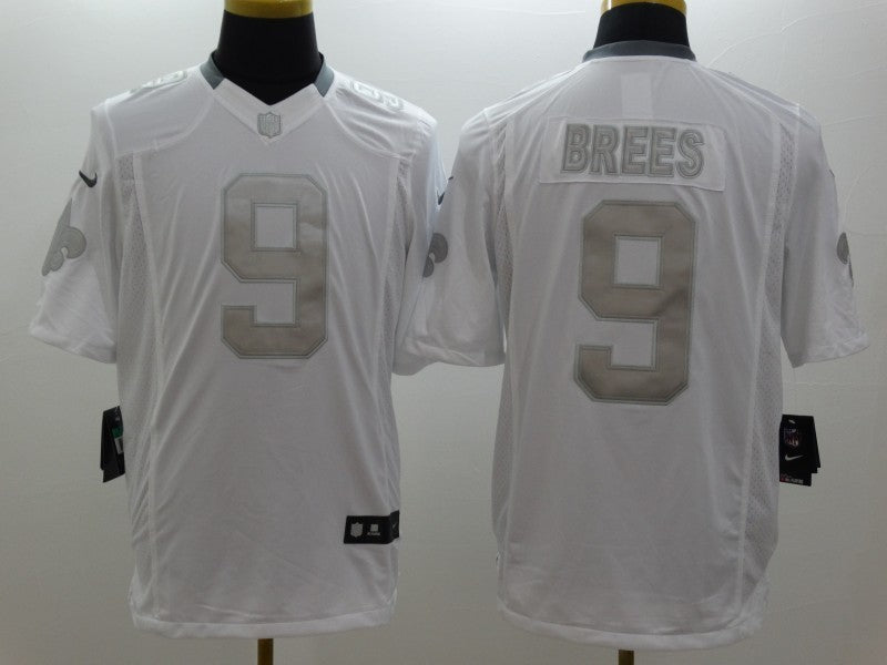 Men's New Orleans Saints Drew Brees #9 White Authentic Game jersey