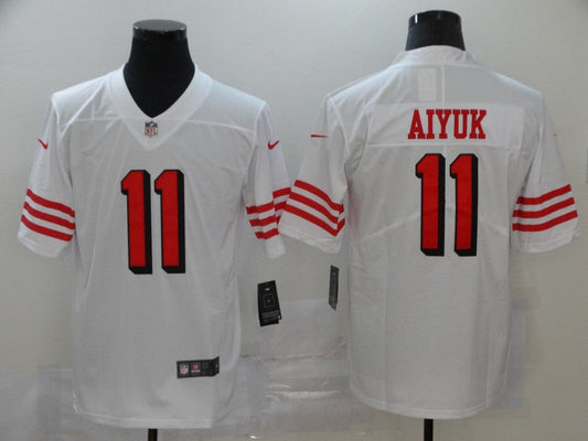 Men's San Francisco 49ers Brandon Aiyuk #11 White Game Player jersey