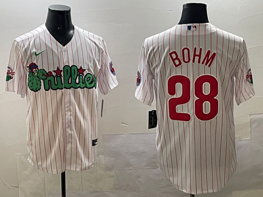 Men's Philadelphia Phillies Alec Bohm #28 White Replica Team jersey
