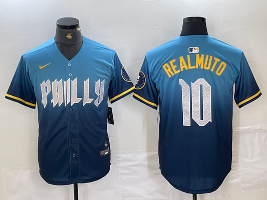 Men's Philadelphia Phillies J.T. Realmuto #10 Blue 2024 City Connect Limited Player jersey