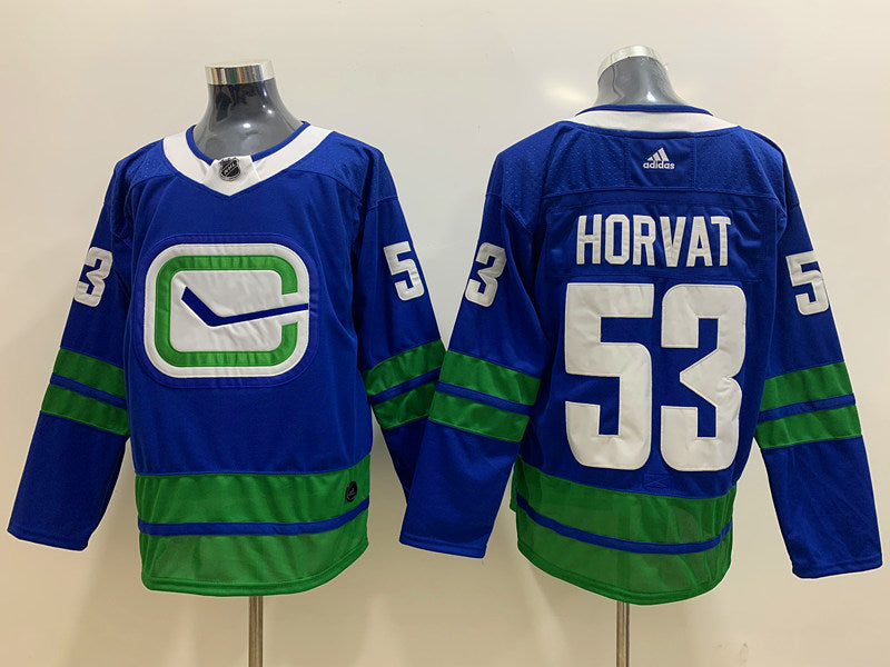 Men's Vancouver Canucks Bo Horvat #53 Blue Breakaway Player jersey