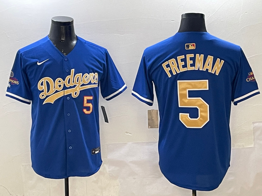 Men's Los Angeles Dodgers Freddie Freeman #5 Royal 2025 Gold Collection Limited jersey