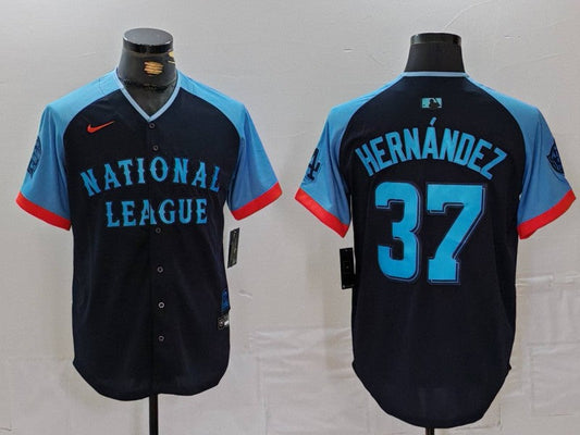 Men's National League Teoscar Hernandez #37 Navy 2024 MLB All-Star Game Limited Player jersey