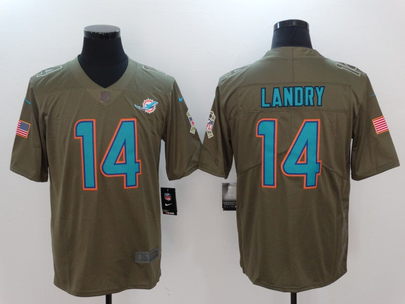 Men's Miami Dolphins Jarvis Landry #14 Brown Game jersey