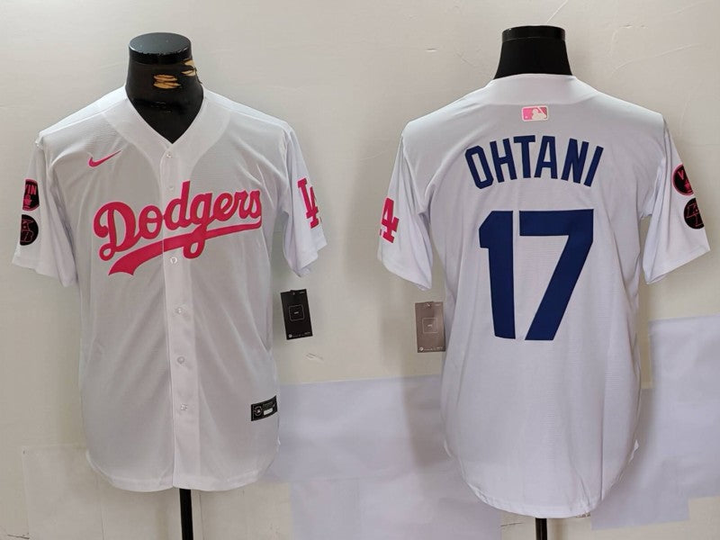 Men's Los Angeles Dodgers Shohei Ohtani #17 White Limited Game Player jersey